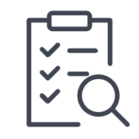 Ícone de checklist com lupa – Auditorias