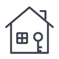 Ícone de casa com chave – Imobiliário